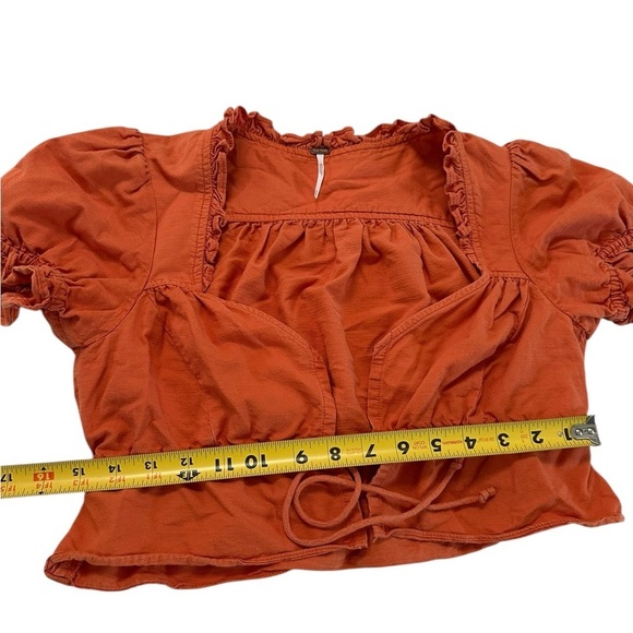 Free People Sweet Things Orange Tie Front Top Size XS - Picture 13 of 17